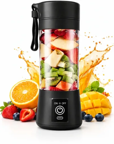 AVERIOUS Portable Mini USB Juicer 40 W Juicer Mixer Grinder (Portable Mini USB Juicer | Black)
